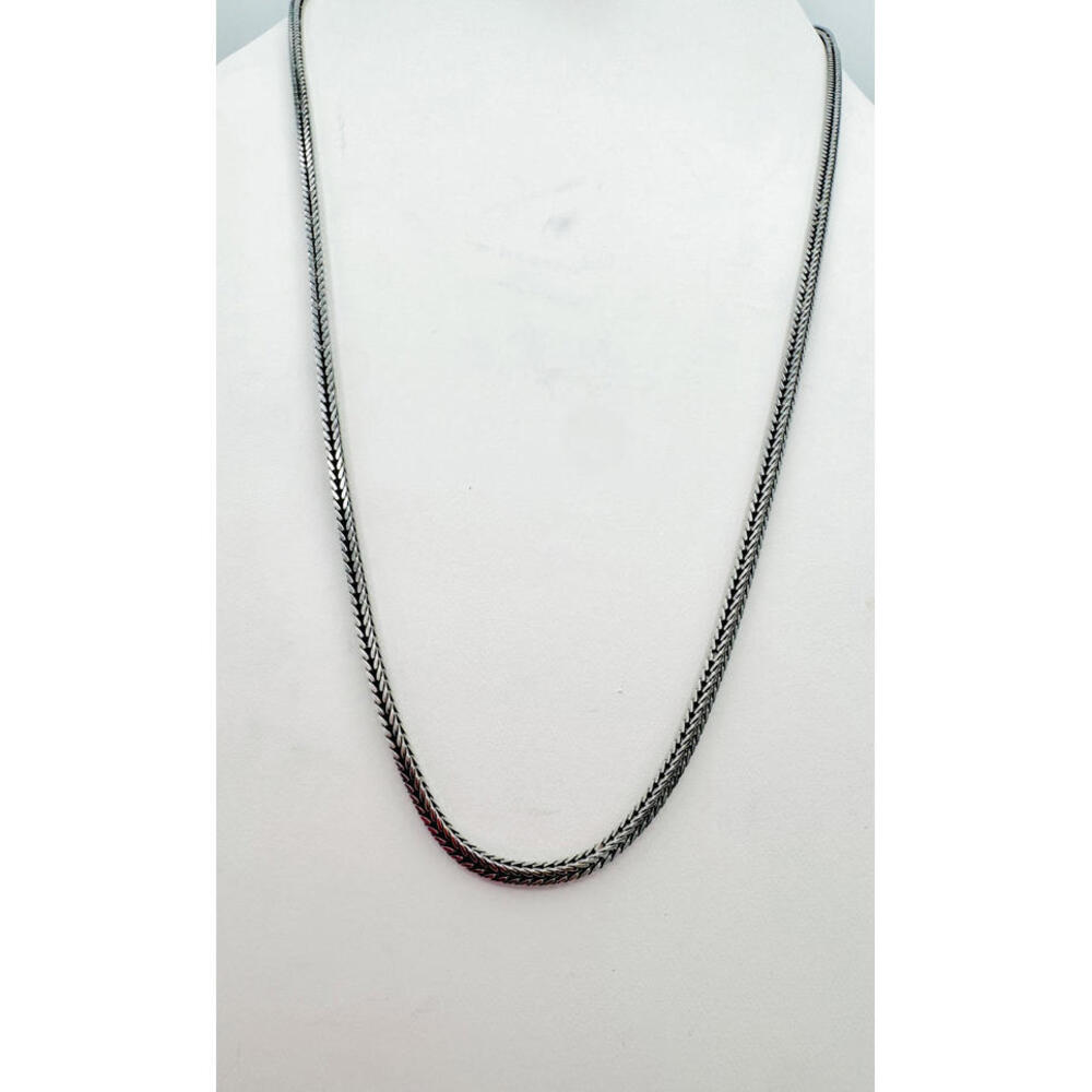 Sterling silver oxidized flat chain necklace - Picture 2 of 6